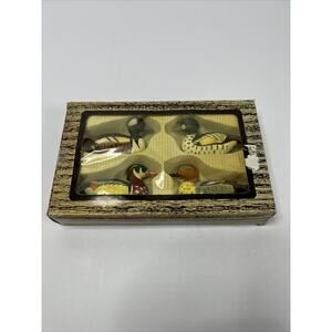 Ceramic Duck Decoy Figures Lot of 4 1.75 Inch Tall